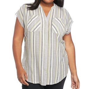 New Directions Striped High Low Tunic size 1X